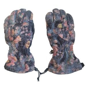Burton Snowboard Ski Gloves Floral Black Pink Small women
